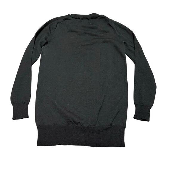 J. Crew Black Merino Wool Crewneck Sweater XXS 3/4 Sleeve Closet Staple Neutral - Picture 6 of 6